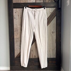 Barefoot Dreams cream colored joggers size small